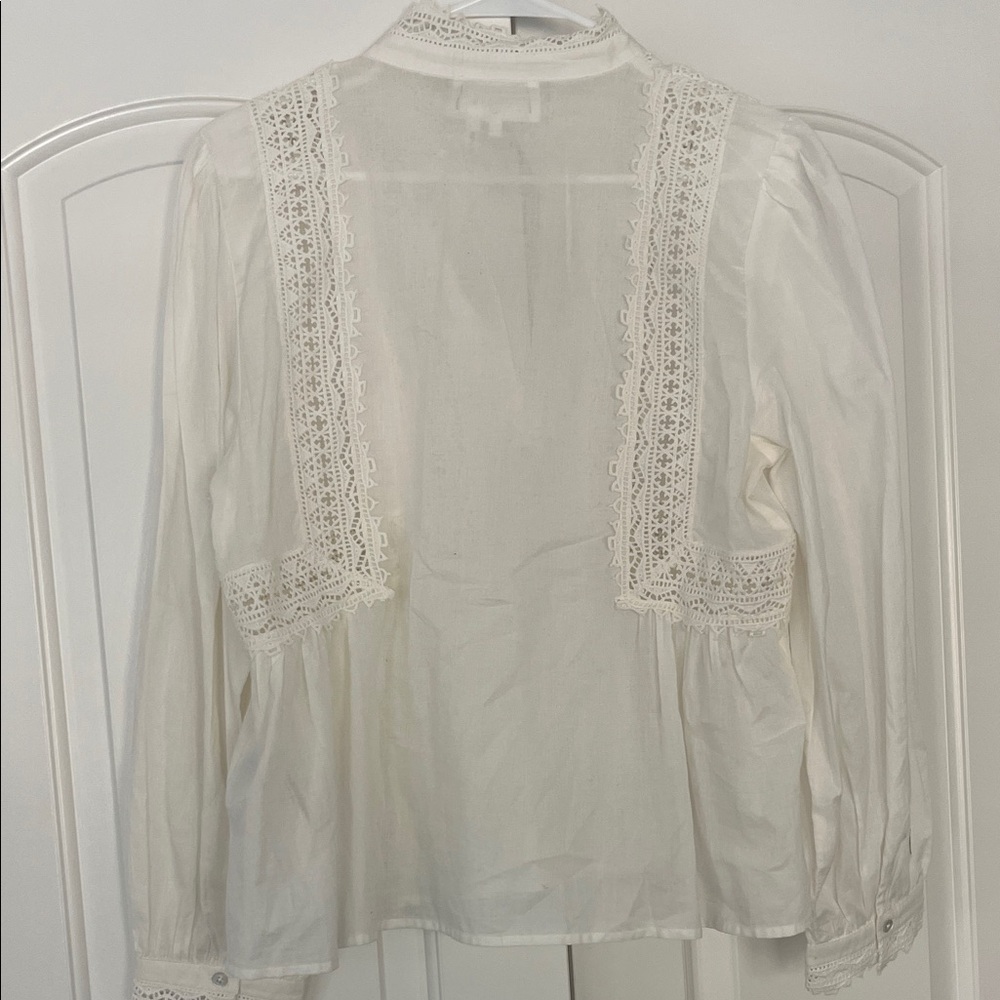 ba&sh Women's Cream Lace Blouse - LARGE NWOT - Picture 3 of 4